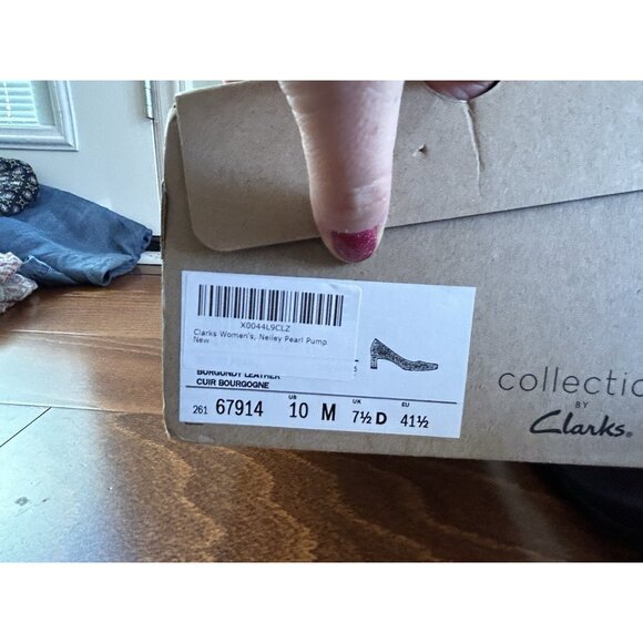 Clarks Women's Neiley Pearl Burgundy Heels Leather NEW 10 M - Picture 10 of 10